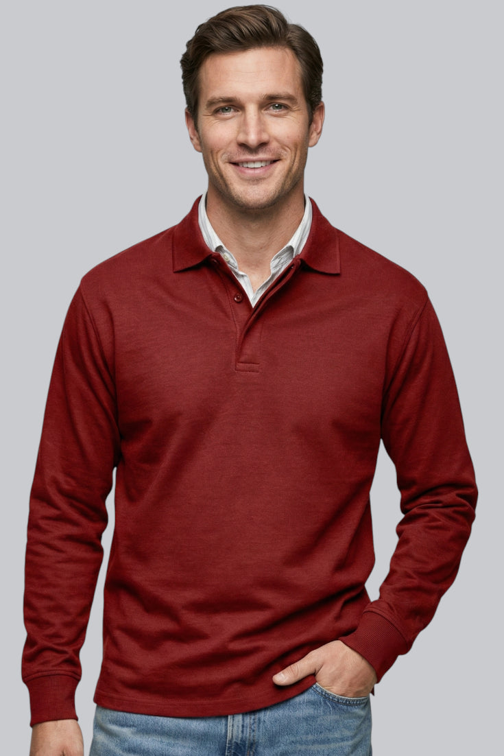 Men’s Half-Zip Sweater with Mock Neck and Ribbed Cuffs