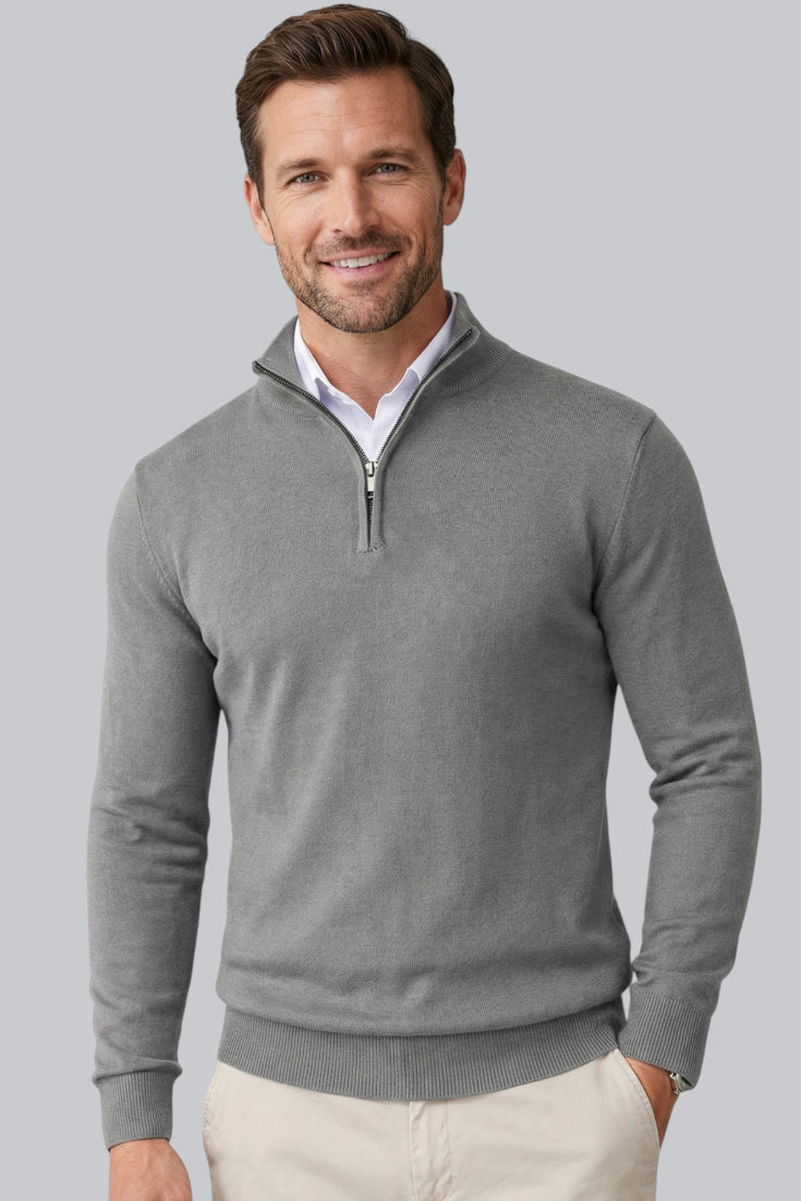 Men’s Chunky Jumper with Ribbed Cuffs and Long Sleeves