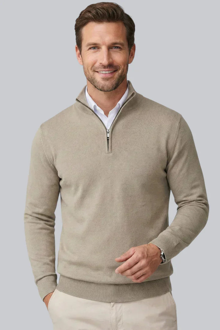 Men’s Chunky Jumper with Ribbed Cuffs and Long Sleeves