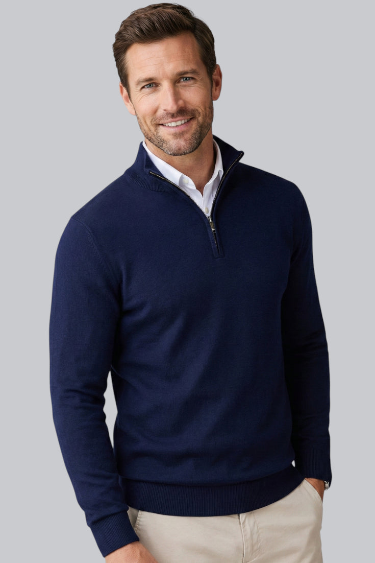 Men’s Chunky Jumper with Ribbed Cuffs and Long Sleeves