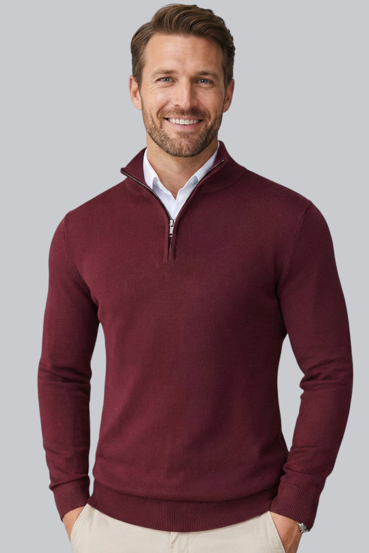 Men’s Chunky Jumper with Ribbed Cuffs and Long Sleeves