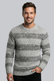 Men’s Chunky Jumper with Long Sleeves and Ribbed Cuffs