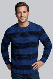 Men’s Chunky Jumper with Long Sleeves and Ribbed Cuffs