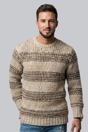 Men’s Chunky Jumper with Long Sleeves and Ribbed Cuffs