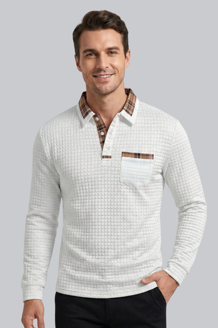 Men’s Knitted Jumper with Button Closure and Long Sleeves