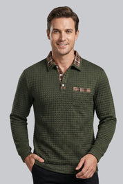 Men’s Knitted Jumper with Button Closure and Long Sleeves