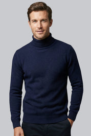 Men’s Knitted Turtleneck Jumper with Long Sleeves and Soft Touch