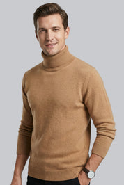 Men’s Knitted Turtleneck Jumper with Long Sleeves and Soft Touch