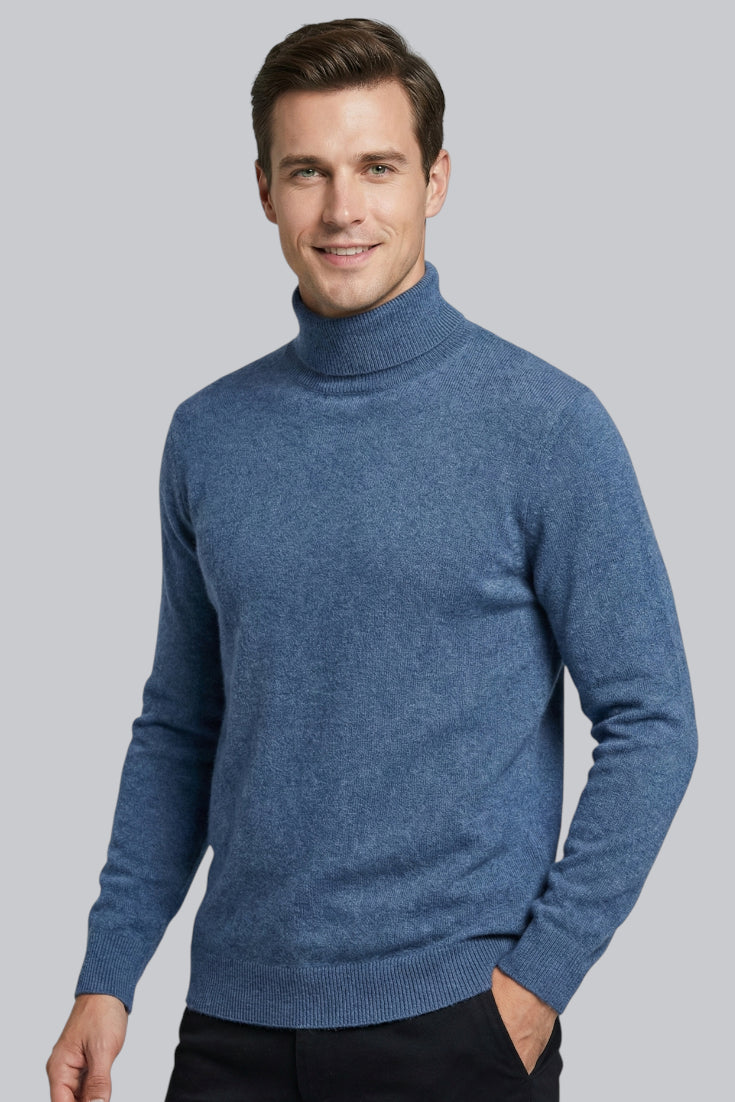 Men’s Knitted Turtleneck Jumper with Long Sleeves and Soft Touch