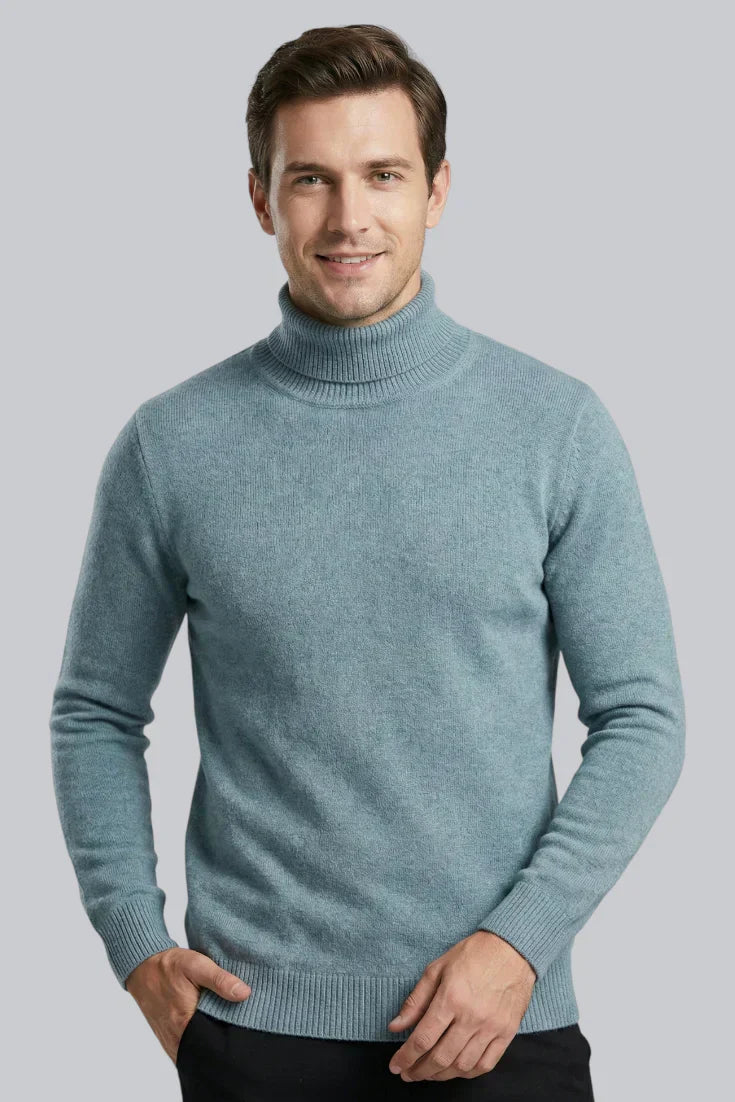 Men’s Knitted Turtleneck Jumper with Long Sleeves and Soft Touch