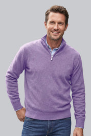 Men's Knitted Jumper with Zip Closure and Soft Touch