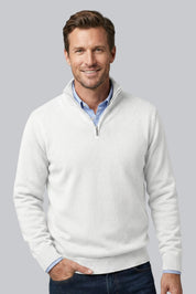 Men's Knitted Jumper with Zip Closure and Soft Touch