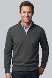 Men's Knitted Jumper with Zip Closure and Soft Touch