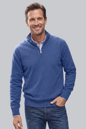 Men's Knitted Jumper with Zip Closure and Soft Touch