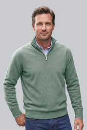 Men's Knitted Jumper with Zip Closure and Soft Touch