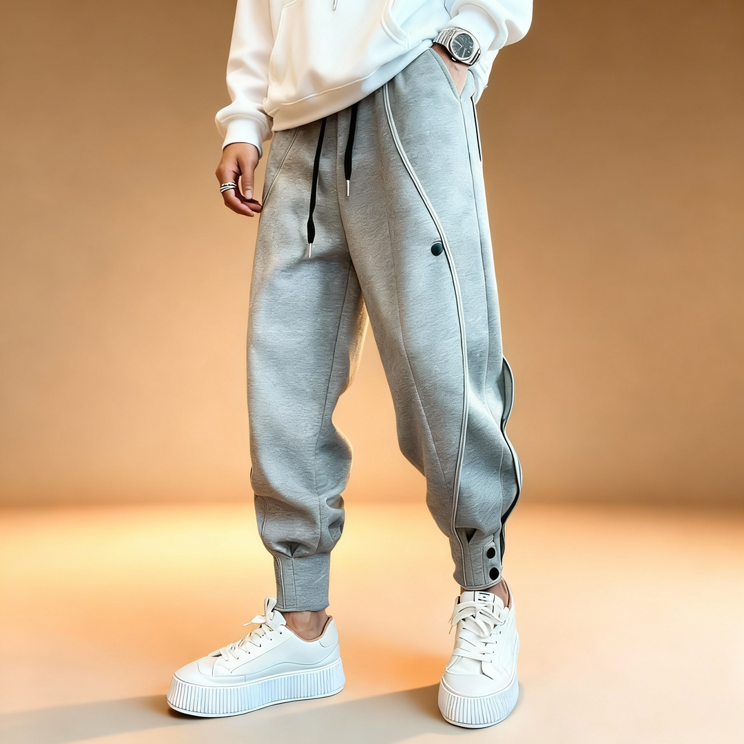 Leo | Men’s Cotton Broadcloth Joggers with Side Accents