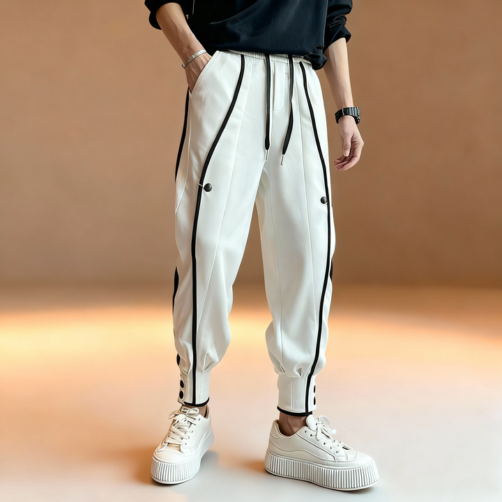 Leo | Men’s Cotton Broadcloth Joggers with Side Accents