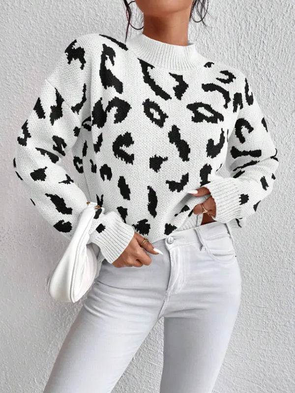 Leontine | Women’s Leopard Print Knit Sweater
