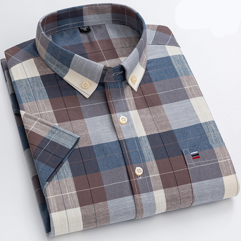 Liorio | Men’s Short-Sleeve Checkered Shirt