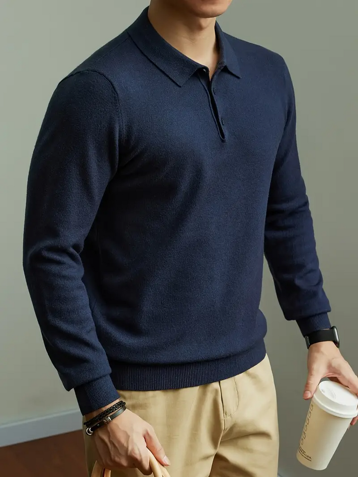 Livarno | Men’s Stylish Knit Polo Sweater