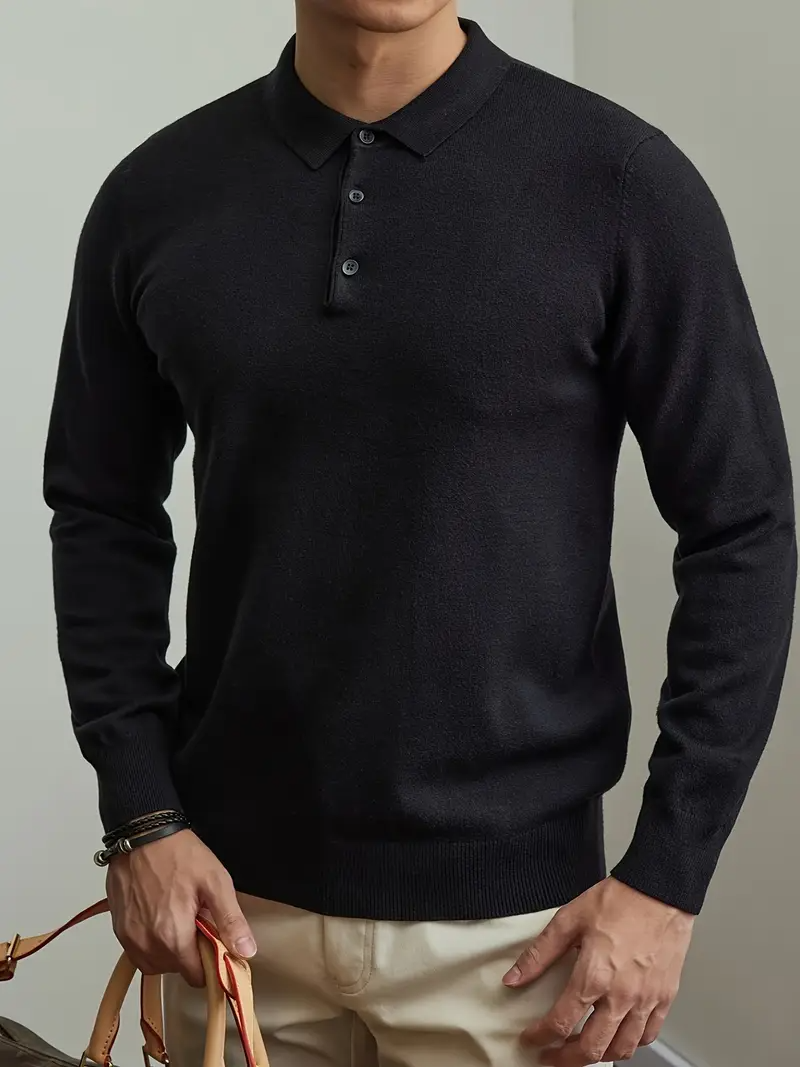 Livarno | Men’s Stylish Knit Polo Sweater