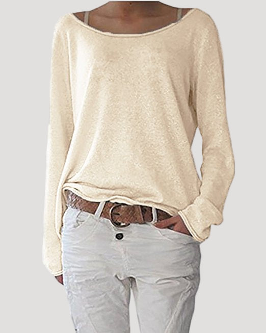 Lysandra | Women’s Loose Fit Draped Boat Neck Top