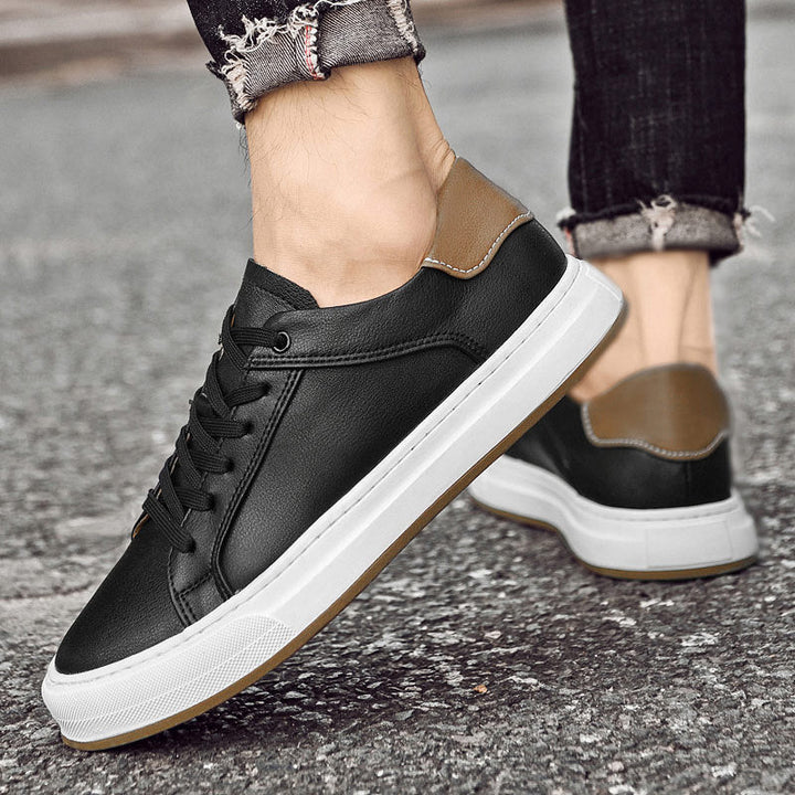 Luciento | Men’s White Leather Minimalist Sneakers