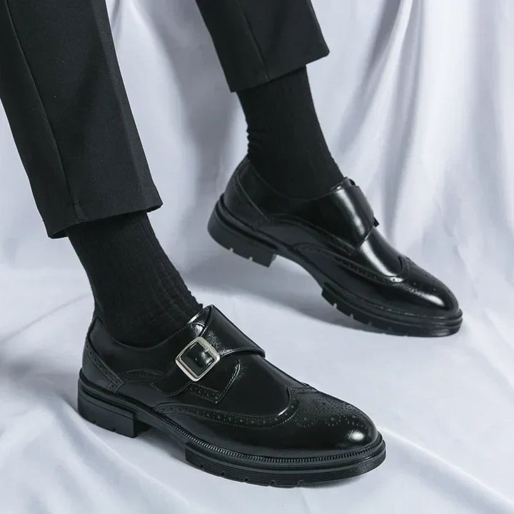 Brellon | Men’s Leather Monk Strap Brogue Shoes