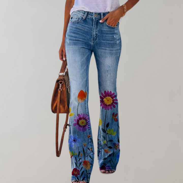 Maryam | Women’s Flared Flower Jeans
