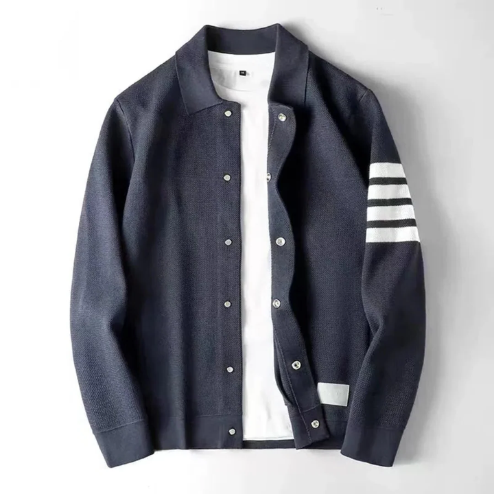 Matthaios | Men’s Striped Sleeve Knit Cardigan