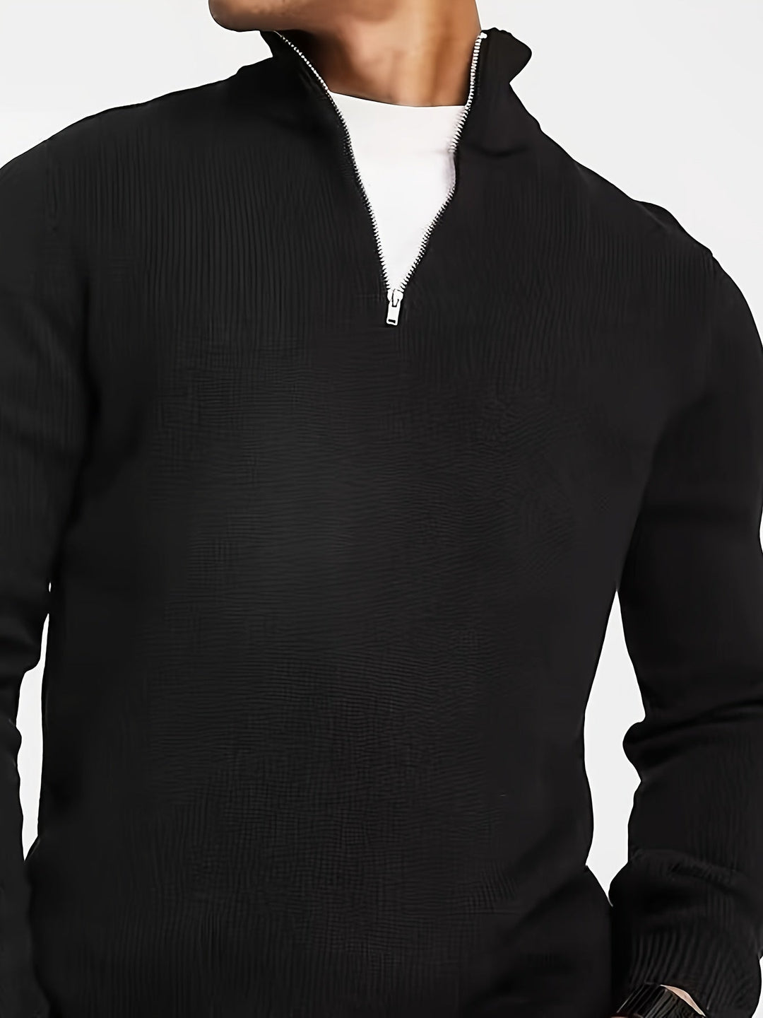 Alverio | Men’s Casual Half-Zip Sweater with High Collar