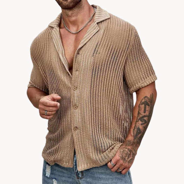 Ravento | Men’s Textured Knit Short-Sleeve Shirt