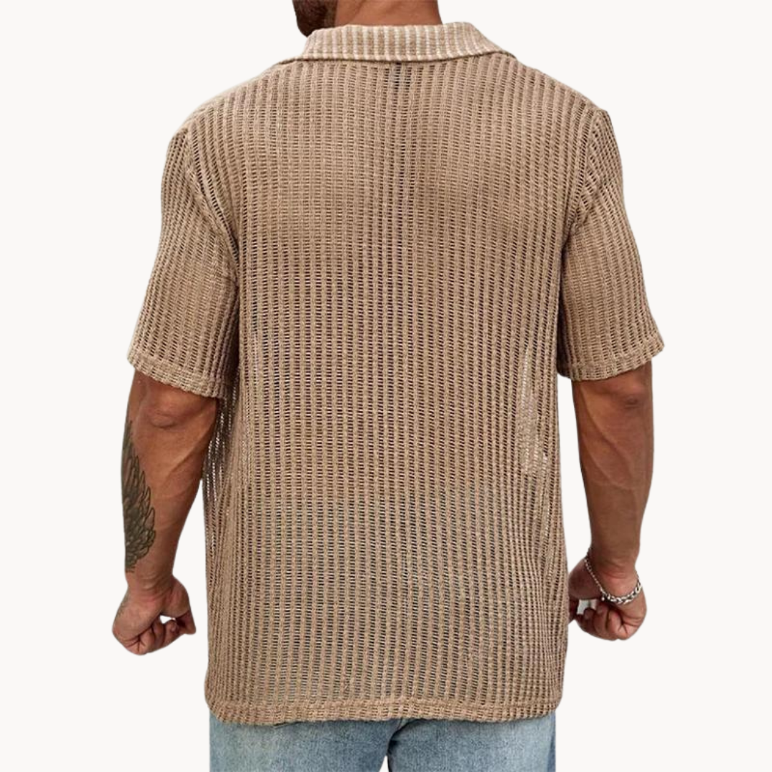 Ravento | Men’s Textured Knit Short-Sleeve Shirt