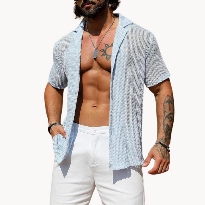 Ravento | Men’s Textured Knit Short-Sleeve Shirt