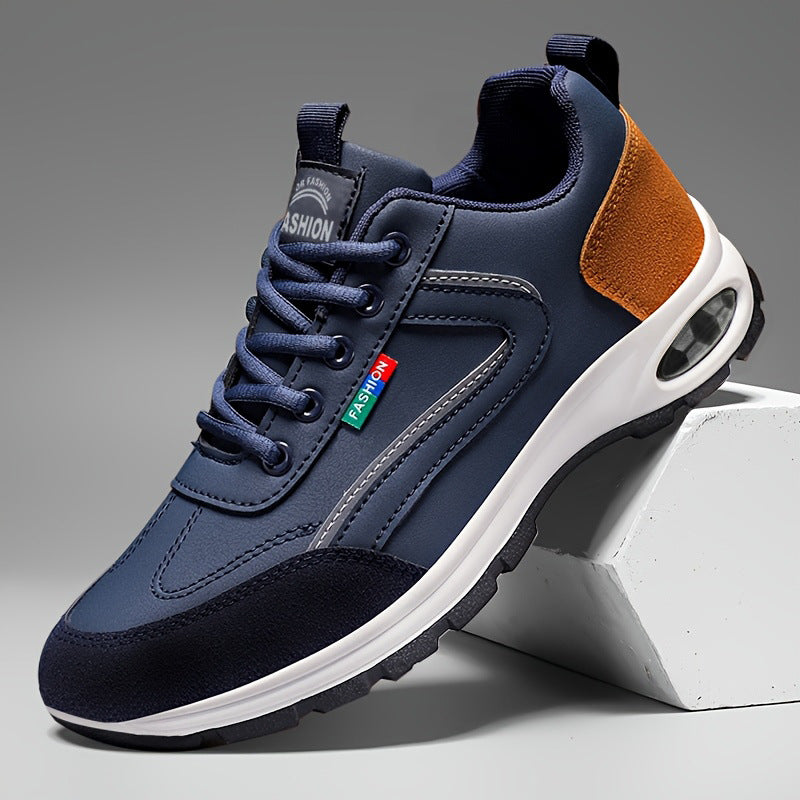 Jino | Men’s Faux Leather Sneakers with Anti-Slip Sole