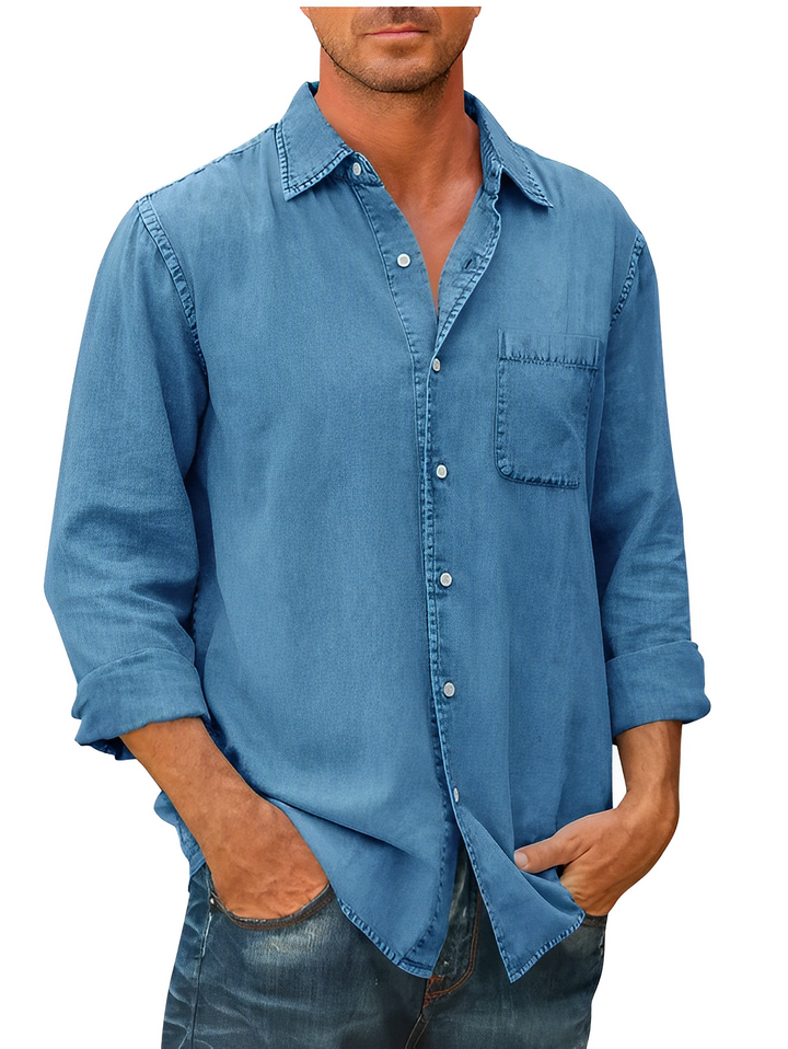 Denaro | Men’s Long Sleeve Denim Shirt