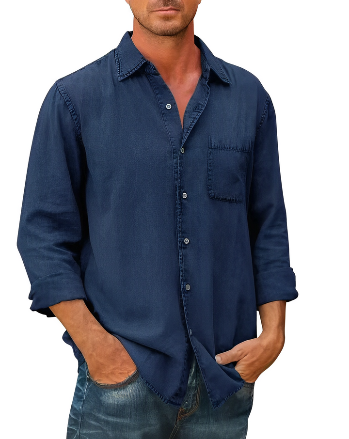 Denaro | Men’s Long Sleeve Denim Shirt