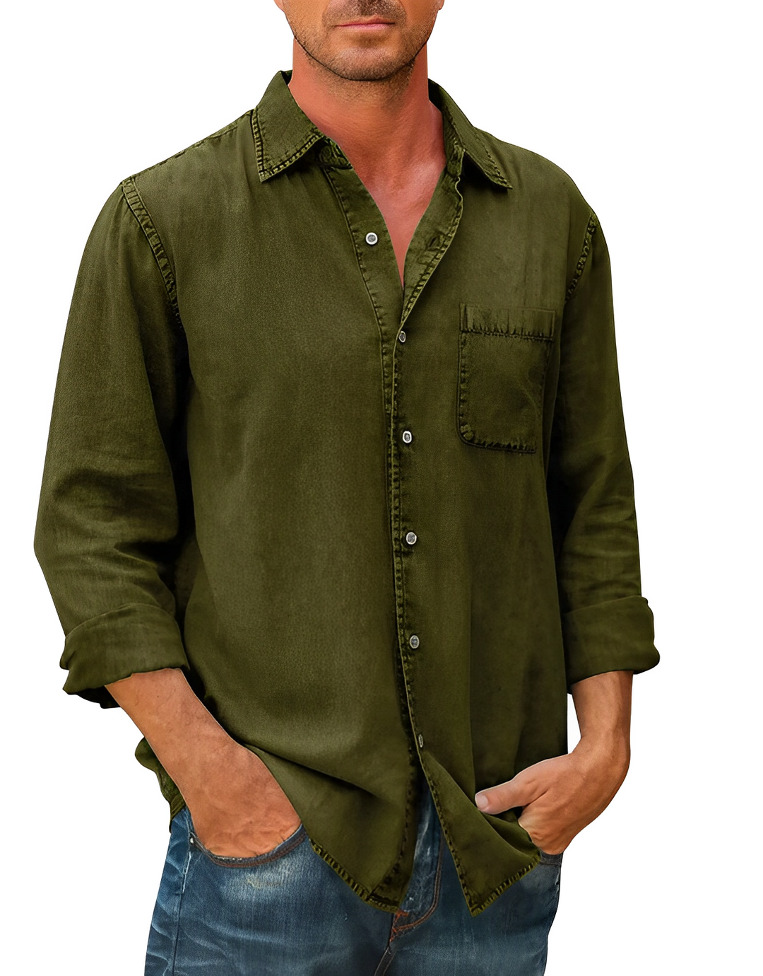 Denaro | Men’s Long Sleeve Denim Shirt