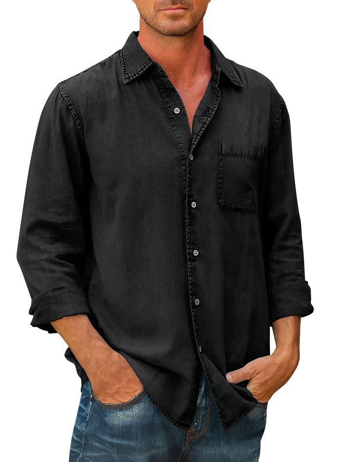 Denaro | Men’s Long Sleeve Denim Shirt