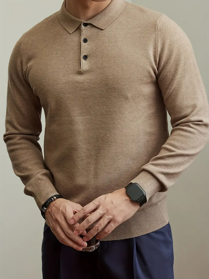 Livarno | Men’s Stylish Knit Polo Sweater