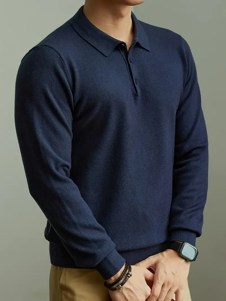 Livarno | Men’s Stylish Knit Polo Sweater