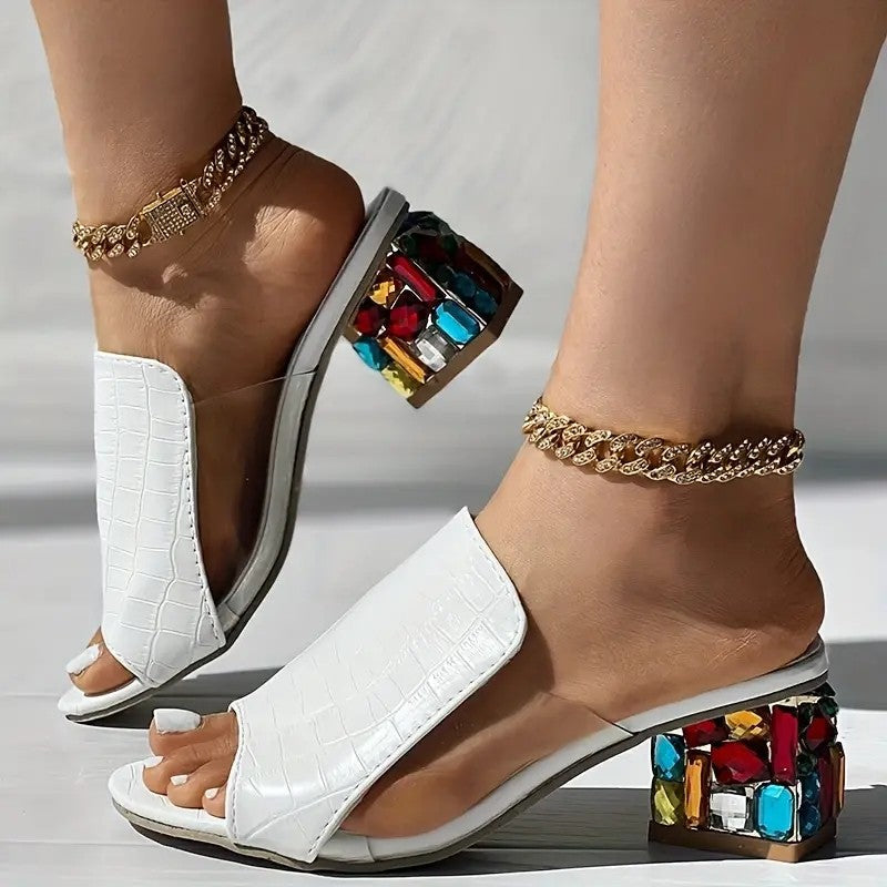 Mirella Women’s Rhinestone Embellished Heels