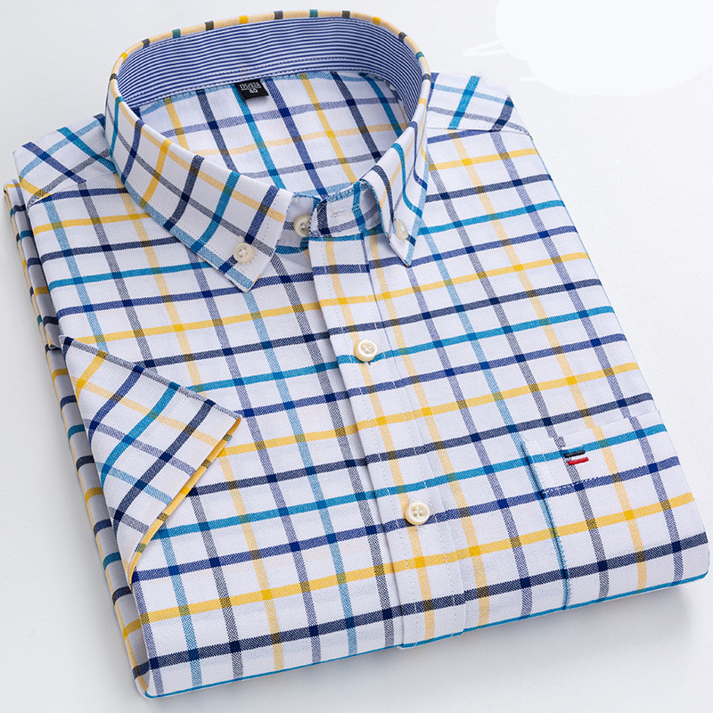 Liorio | Men’s Short-Sleeve Checkered Shirt