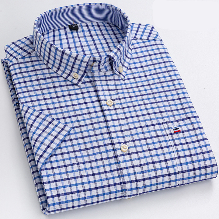 Liorio | Men’s Short-Sleeve Checkered Shirt