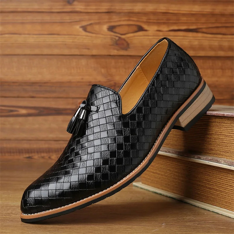 Prieto | Men’s Prestige Weave Leather Moccasins