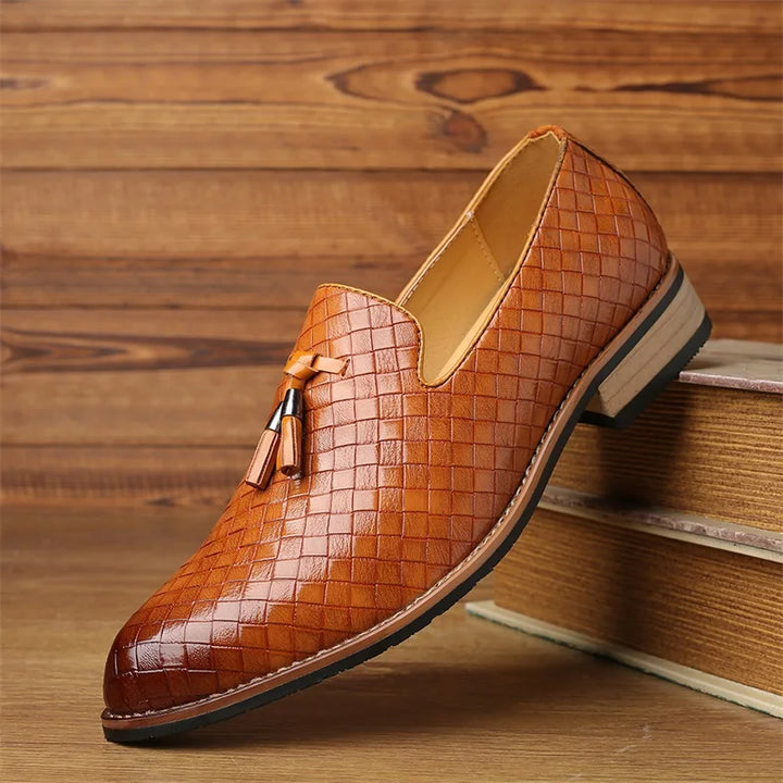 Prieto | Men’s Prestige Weave Leather Moccasins