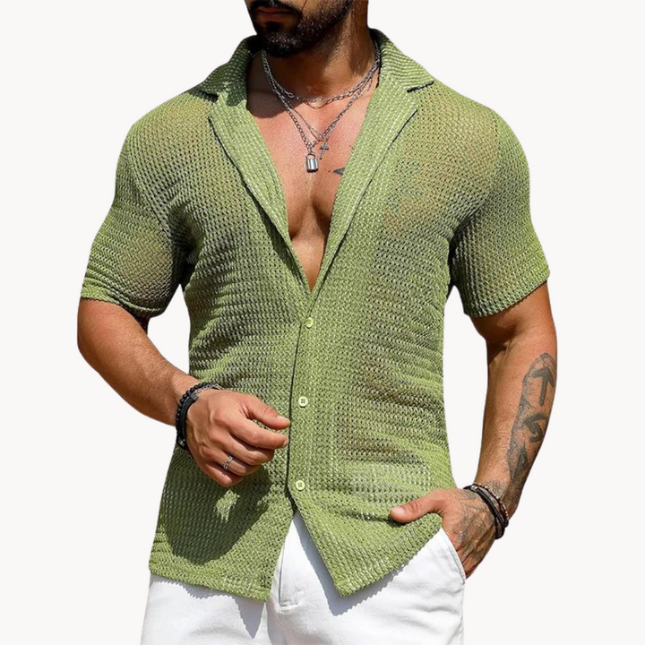 Ravento | Men’s Textured Knit Short-Sleeve Shirt