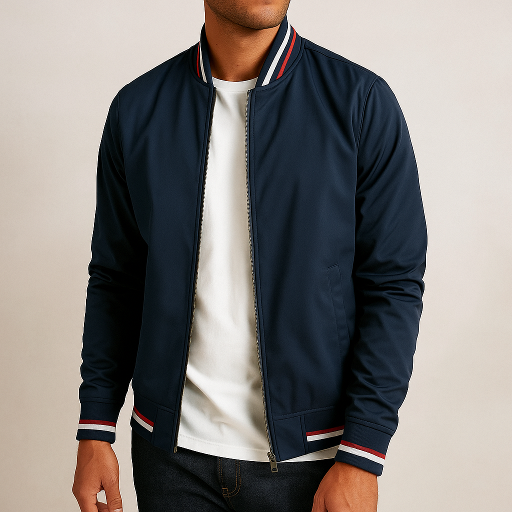 Ravino | Men’s Windproof Cotton-Blend Bomber Jacket