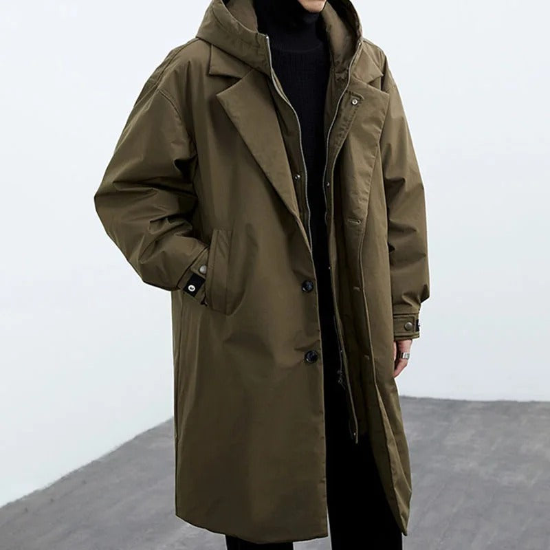 Renalto | Men’s Winter Long Hooded Coat