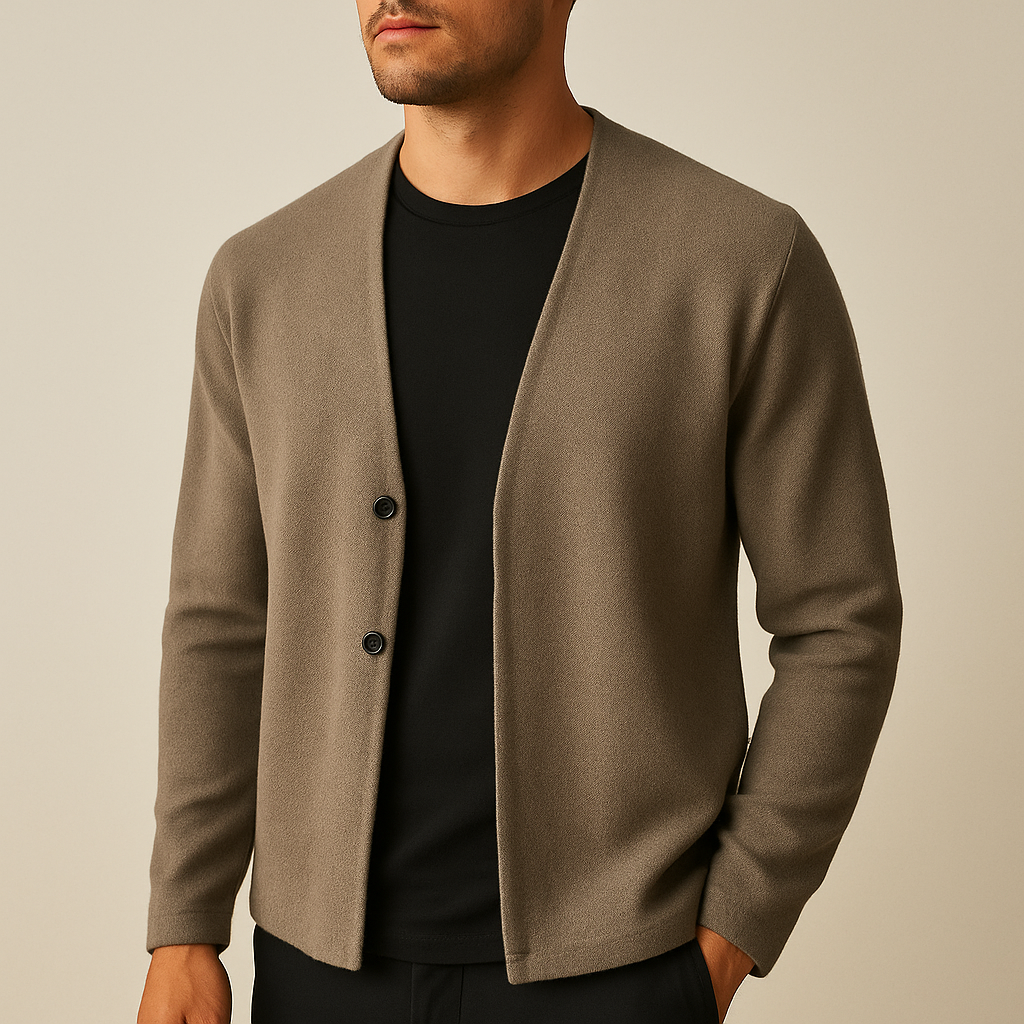 Rivanio | Men’s Ribbed Wool Blend Cardigan